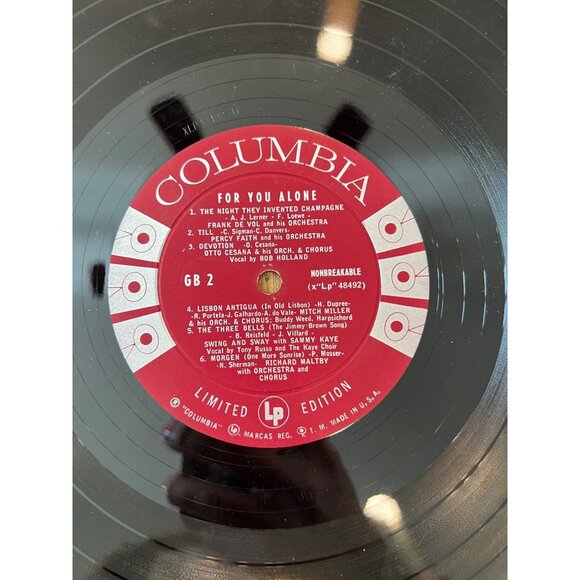 Columbia Records "For You Alone" Limited Edition Vinyl XLP 48942 Vintage Album - Picture 4 of 6